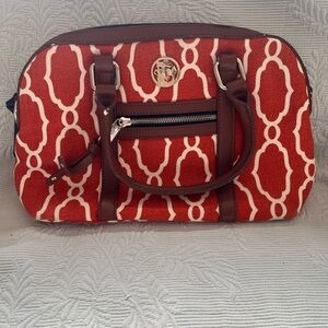 Spartina 449 Daufuskie Orange & Cream Linen and Leather Purse
